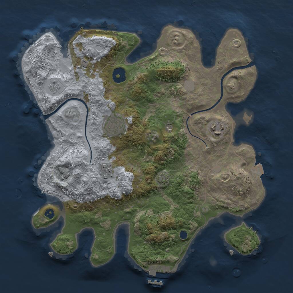 Rust Map: Procedural Map, Size: 3000, Seed: 6498456, 8 Monuments