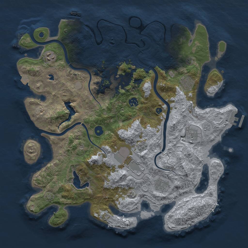 Rust Map: Procedural Map, Size: 4000, Seed: 471325385, 14 Monuments