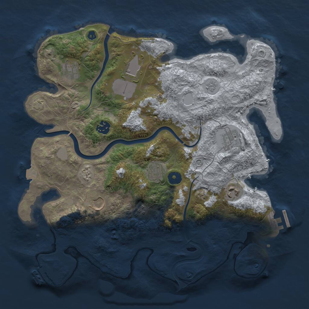 Rust Map: Procedural Map, Size: 3500, Seed: 602906108, 14 Monuments