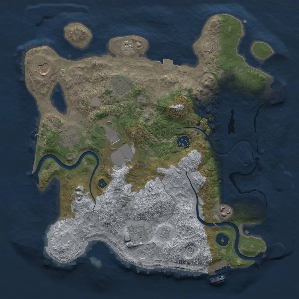 Rust Map: Procedural Map, Size: 3500, Seed: 426523503, 14 Monuments