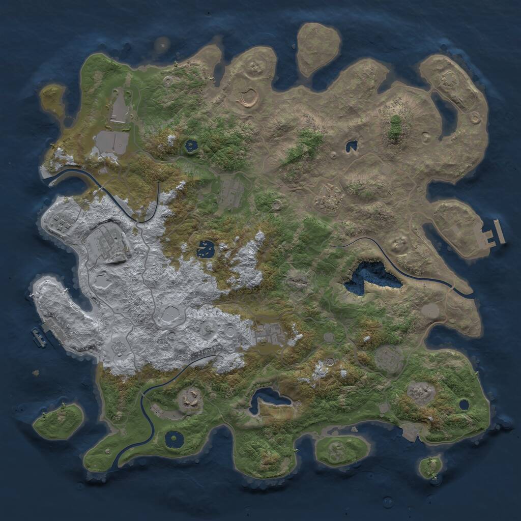 Rust Map: Procedural Map, Size: 4200, Seed: 1280711250, 16 Monuments