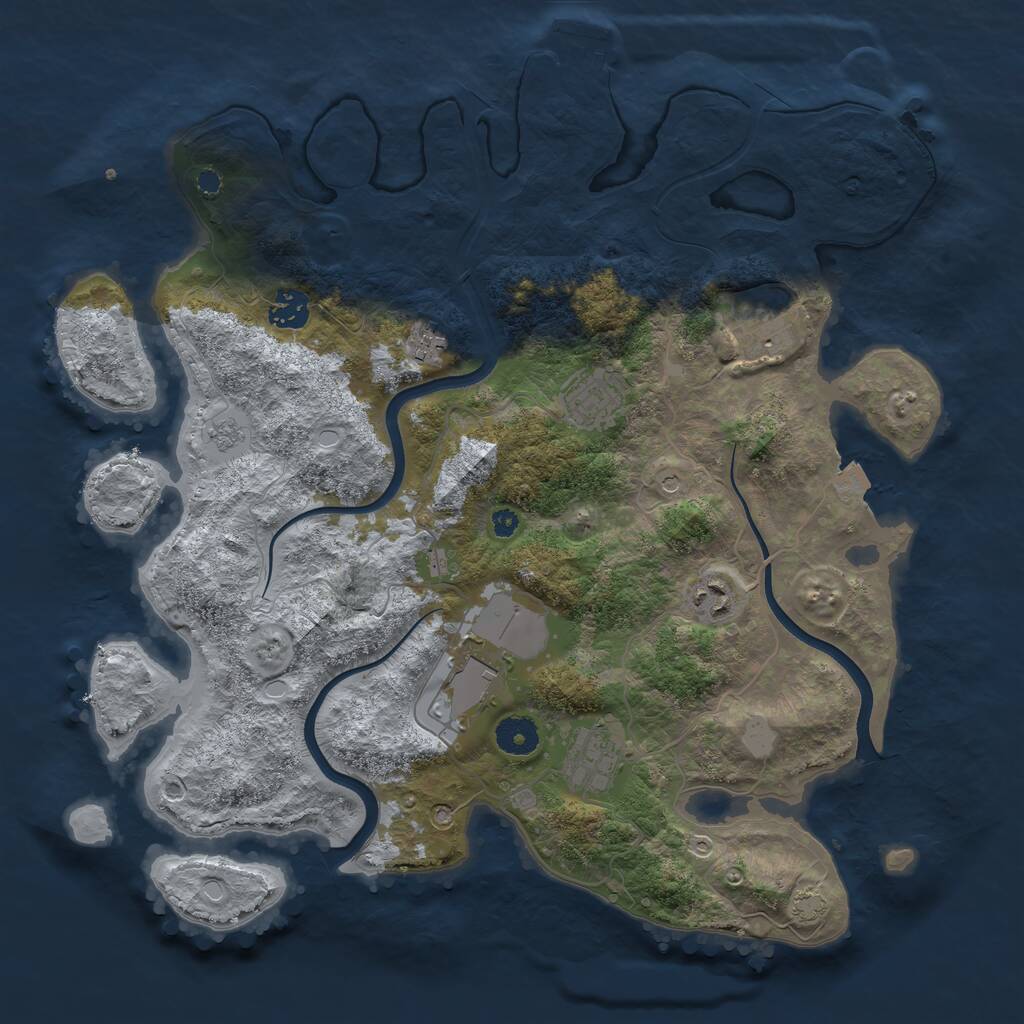 Rust Map: Procedural Map, Size: 3750, Seed: 753755268, 12 Monuments
