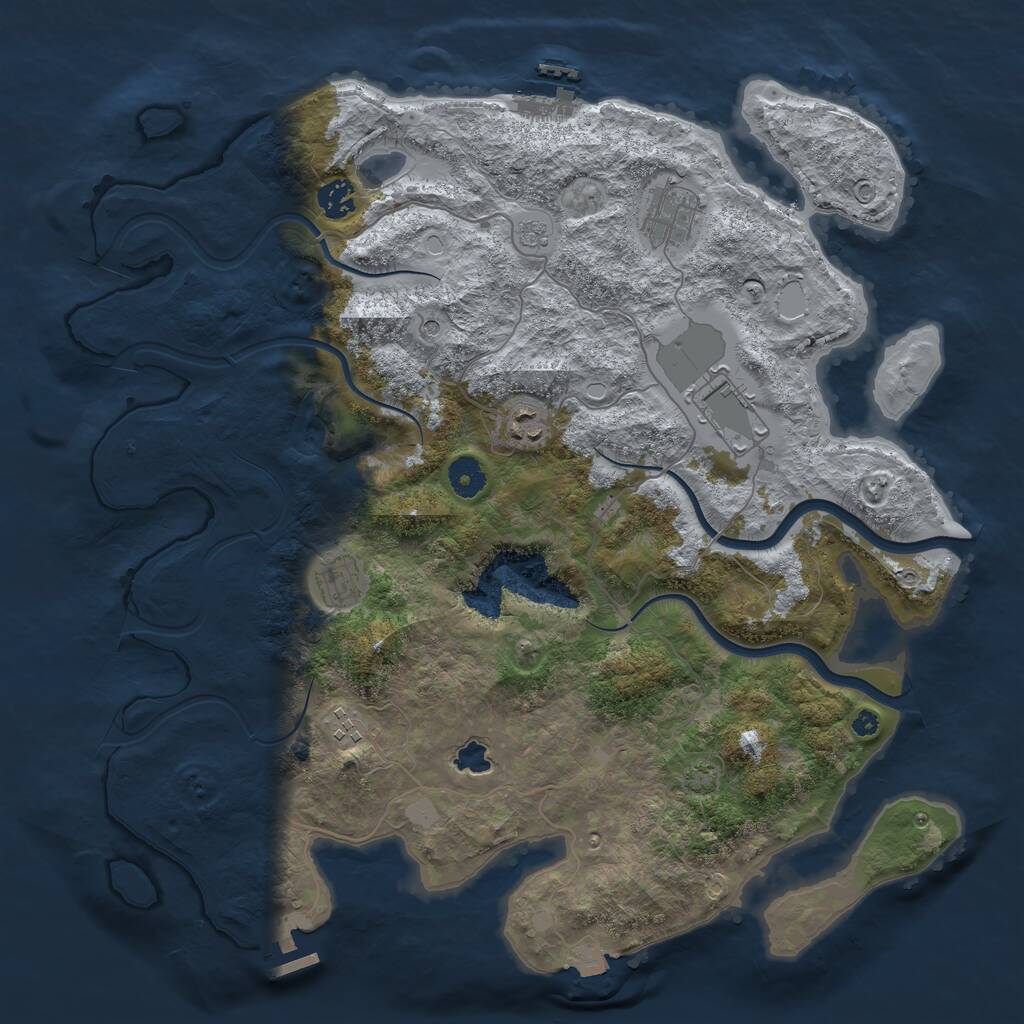 Rust Map: Procedural Map, Size: 4000, Seed: 1636446481, 12 Monuments