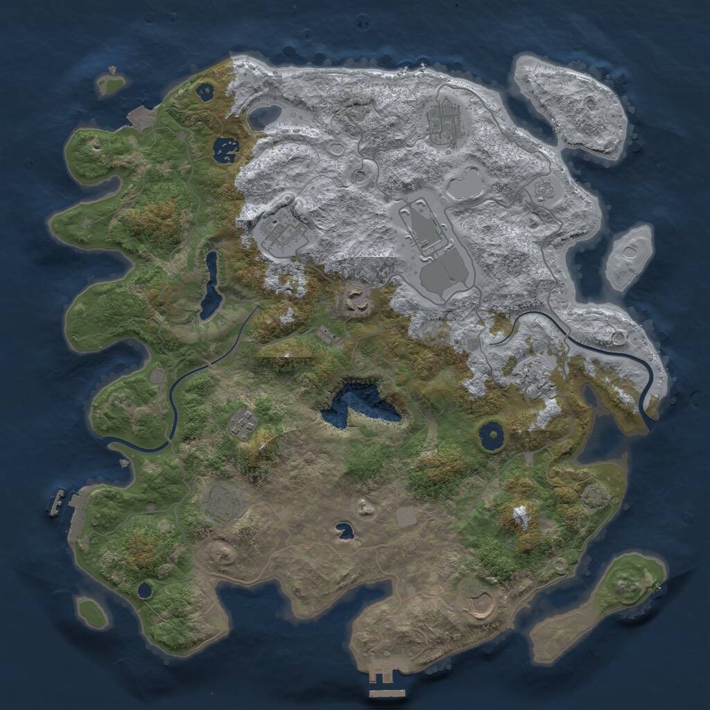 Rust Map: Procedural Map, Size: 4000, Seed: 1636446481, 15 Monuments