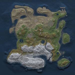 Thumbnail Rust Map: Procedural Map, Size: 3000, Seed: 928429286, 9 Monuments