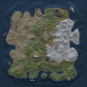 Thumbnail Rust Map: Procedural Map, Size: 3700, Seed: 120420076, 14 Monuments
