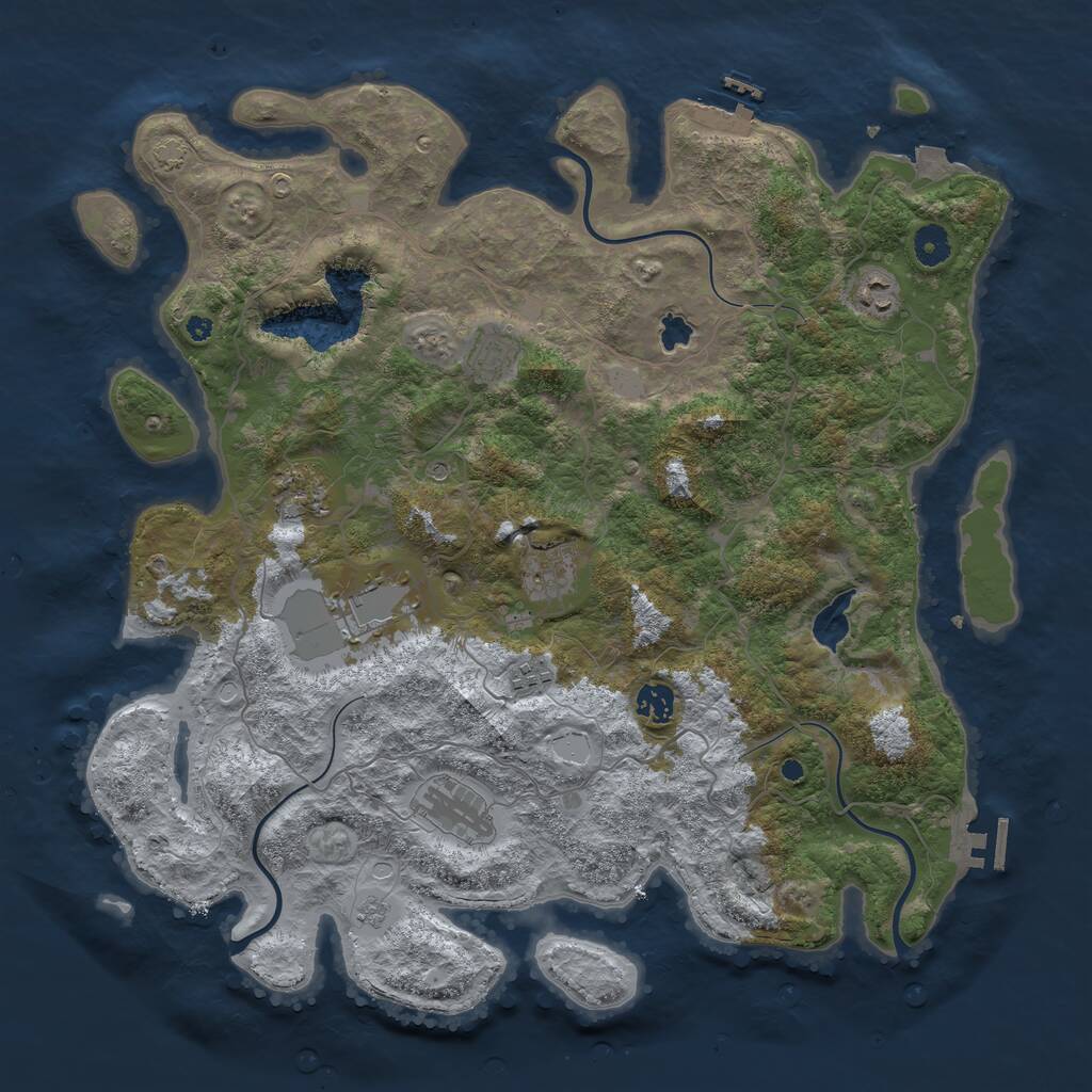 Rust Map: Procedural Map, Size: 4200, Seed: 1212, 14 Monuments