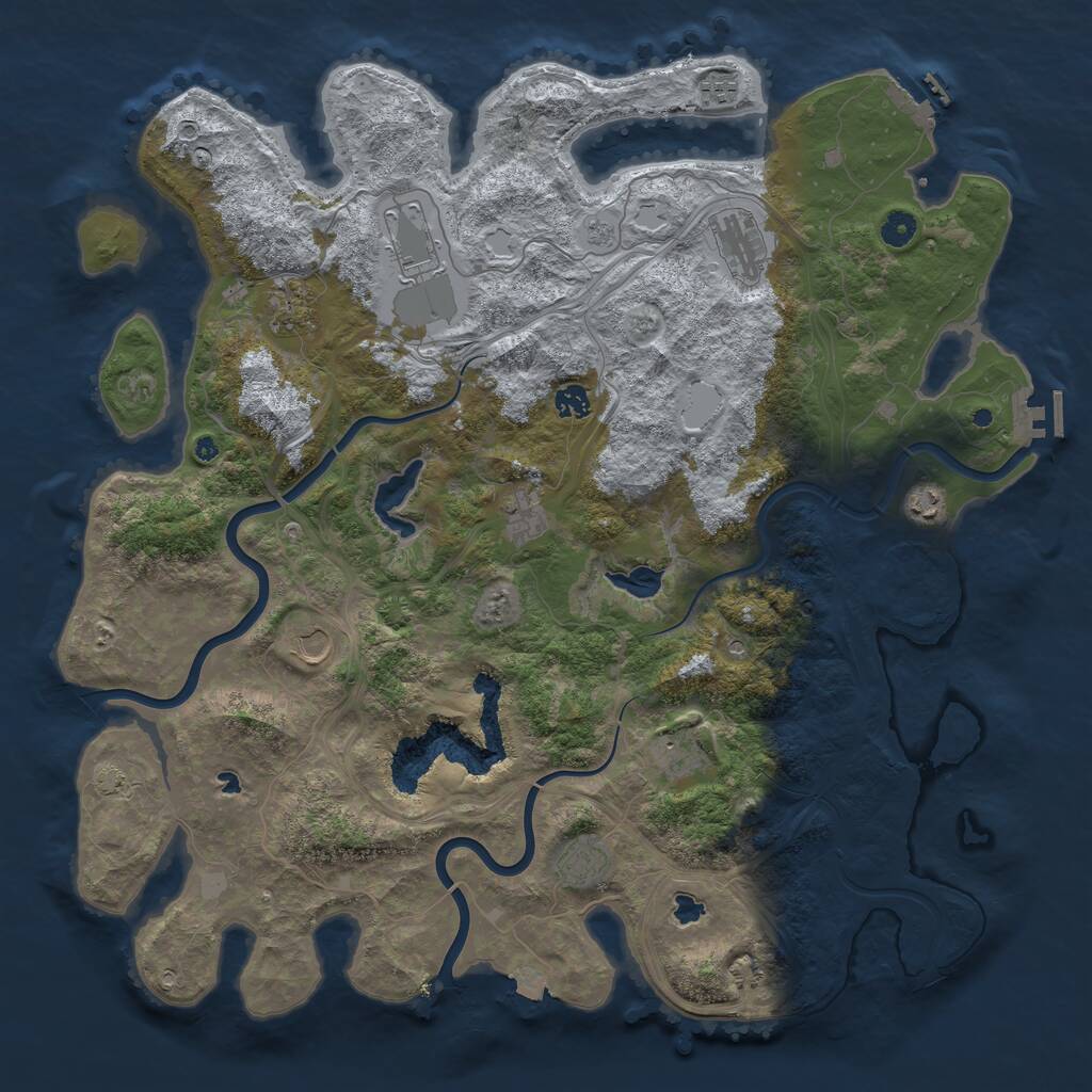 Rust Map: Procedural Map, Size: 4700, Seed: 55585, 16 Monuments