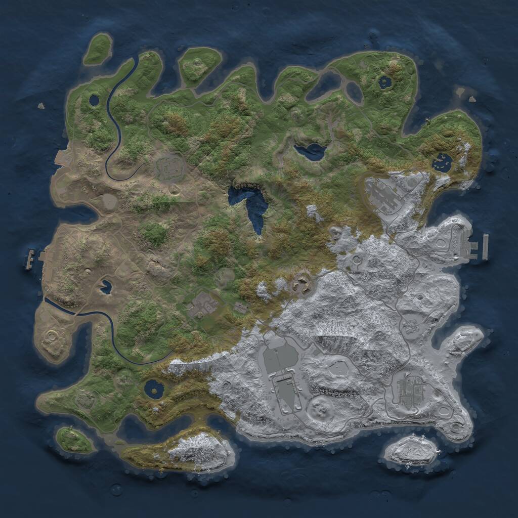 Rust Map: Procedural Map, Size: 4000, Seed: 740838107, 13 Monuments