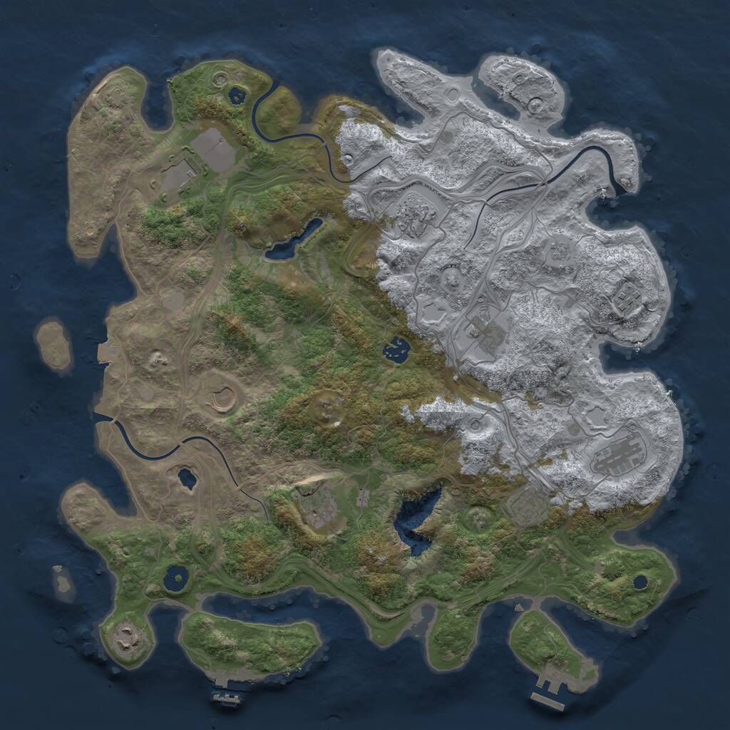 Rust Map: Procedural Map, Size: 4250, Seed: 614, 16 Monuments