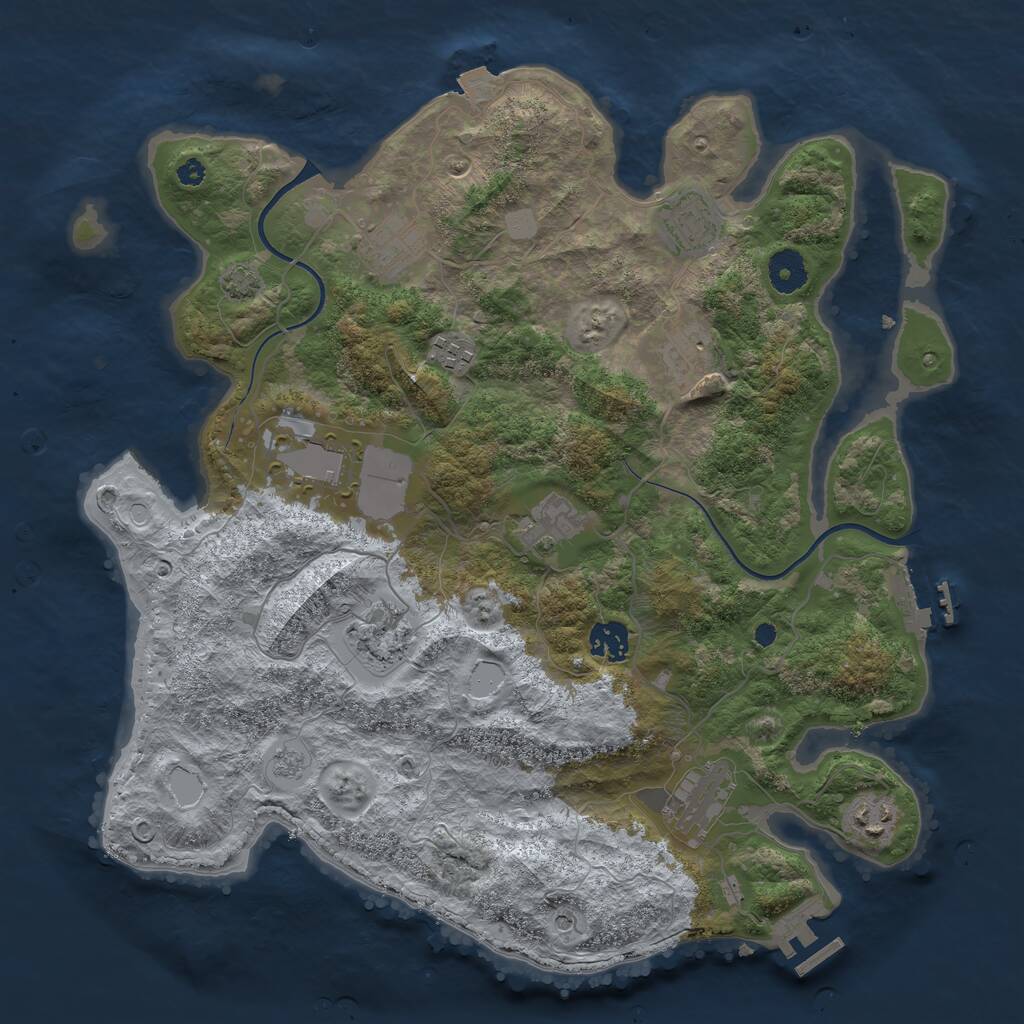 Rust Map: Procedural Map, Size: 3750, Seed: 1778580648, 16 Monuments