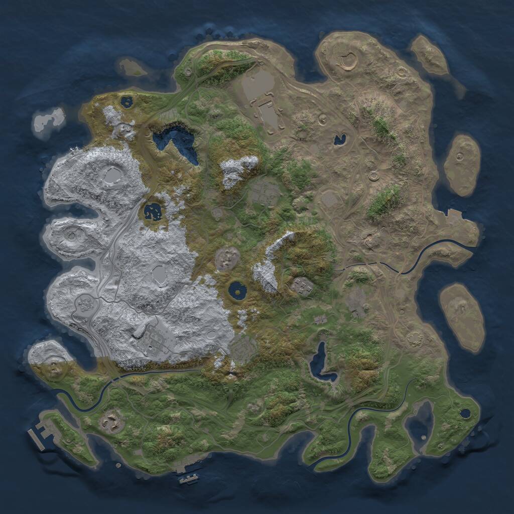 Rust Map: Procedural Map, Size: 4250, Seed: 605664128, 15 Monuments