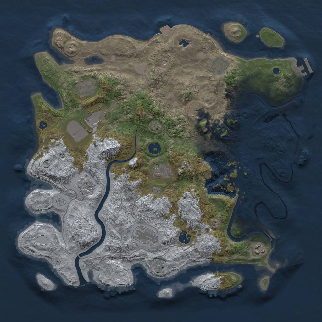 Rust Map: Procedural Map, Size: 4000, Seed: 1644988651, 16 Monuments