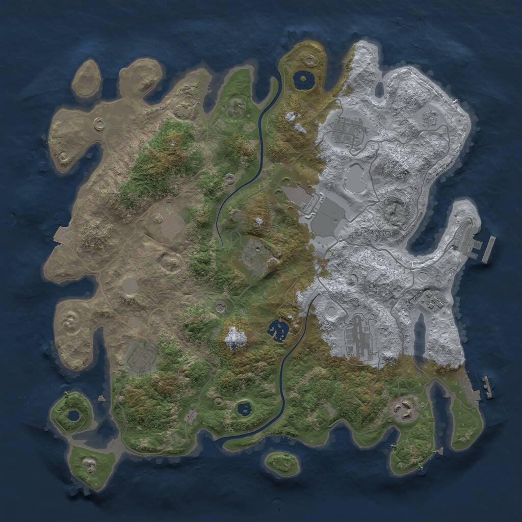 Rust Map: Procedural Map, Size: 3750, Seed: 1286877036, 15 Monuments