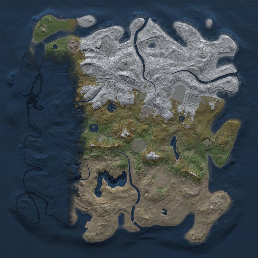Rust Map: Procedural Map, Size: 4250, Seed: 1688069786, 13 Monuments
