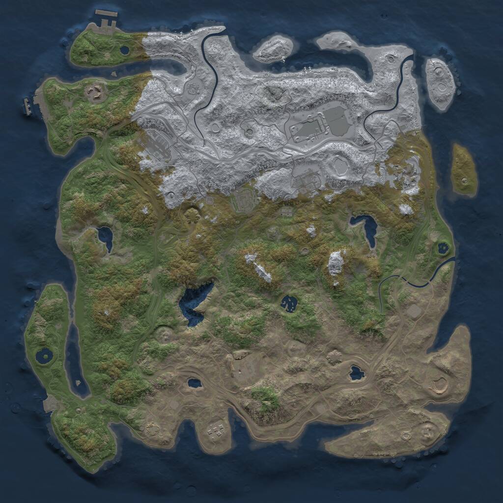 Rust Map: Procedural Map, Size: 4600, Seed: 1135893526, 16 Monuments
