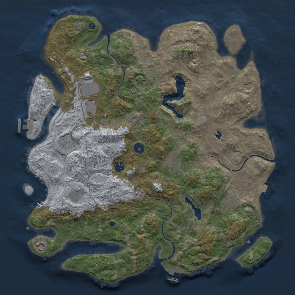 Rust Map: Procedural Map, Size: 4250, Seed: 19920414, 15 Monuments