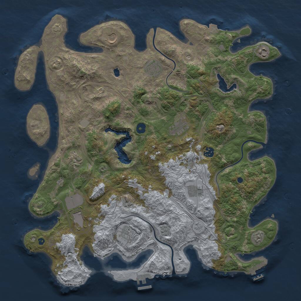 Rust Map: Procedural Map, Size: 4400, Seed: 913836796, 16 Monuments