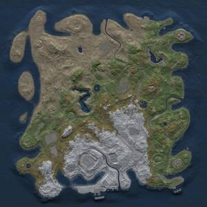 Thumbnail Rust Map: Procedural Map, Size: 4400, Seed: 913836796, 16 Monuments