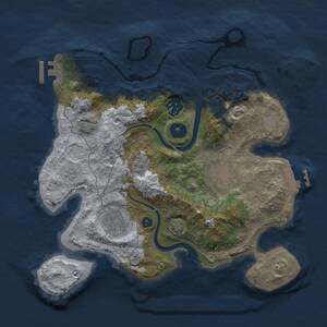Thumbnail Rust Map: Procedural Map, Size: 3000, Seed: 1730873562, 9 Monuments