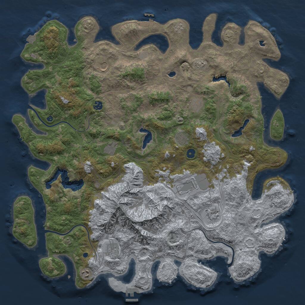 Rust Map: Procedural Map, Size: 5000, Seed: 486951323, 16 Monuments