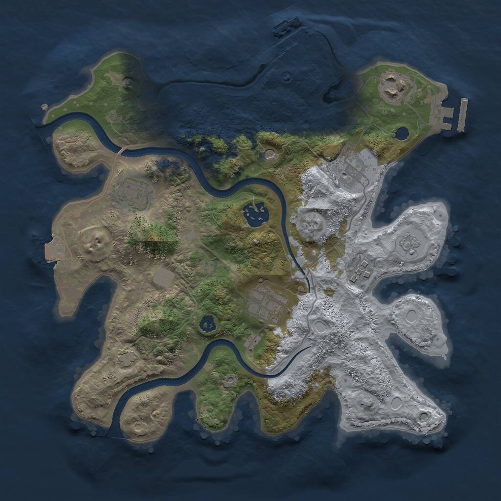 Rust Map: Procedural Map, Size: 3000, Seed: 1590796426, 12 Monuments