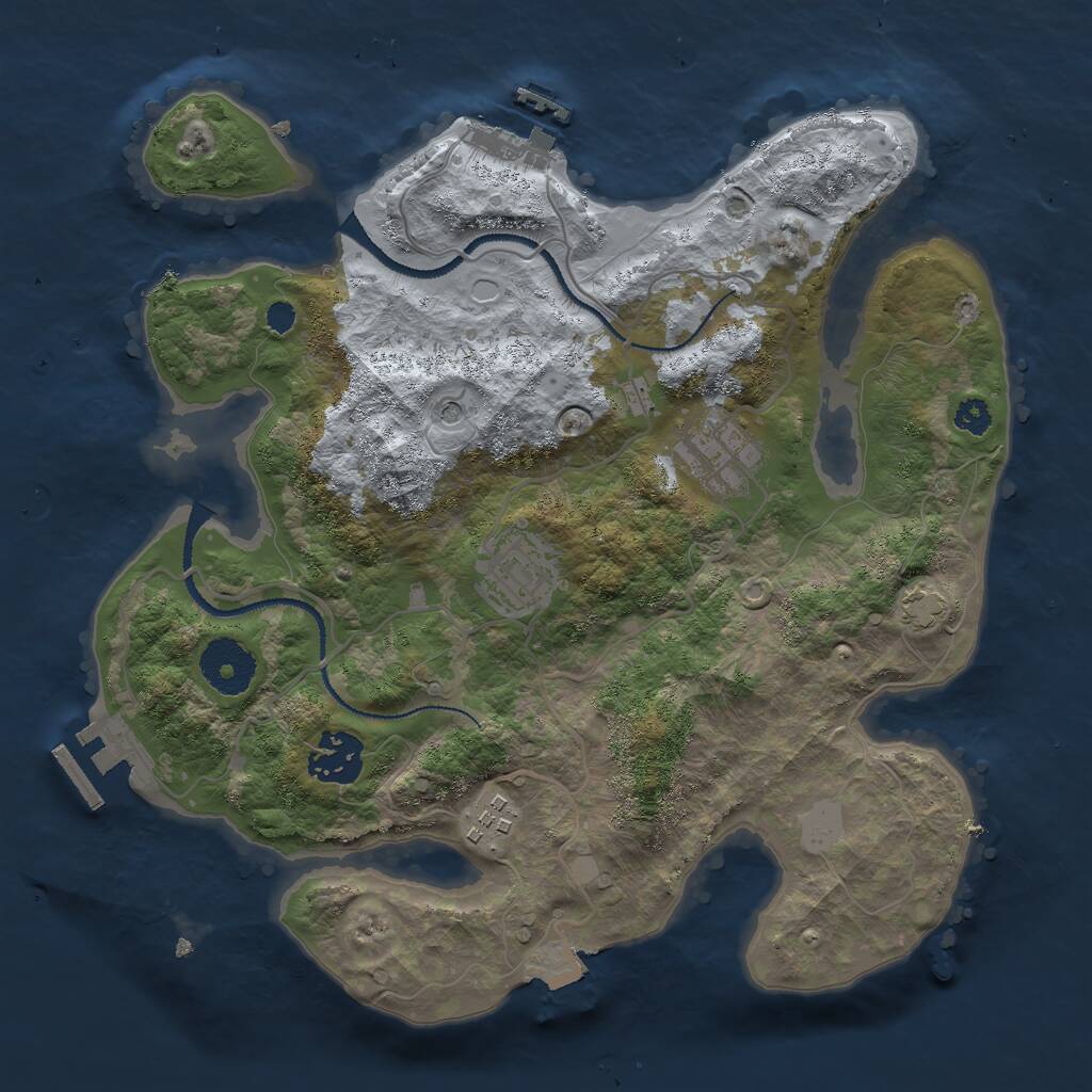Rust Map: Procedural Map, Size: 3000, Seed: 98546, 9 Monuments