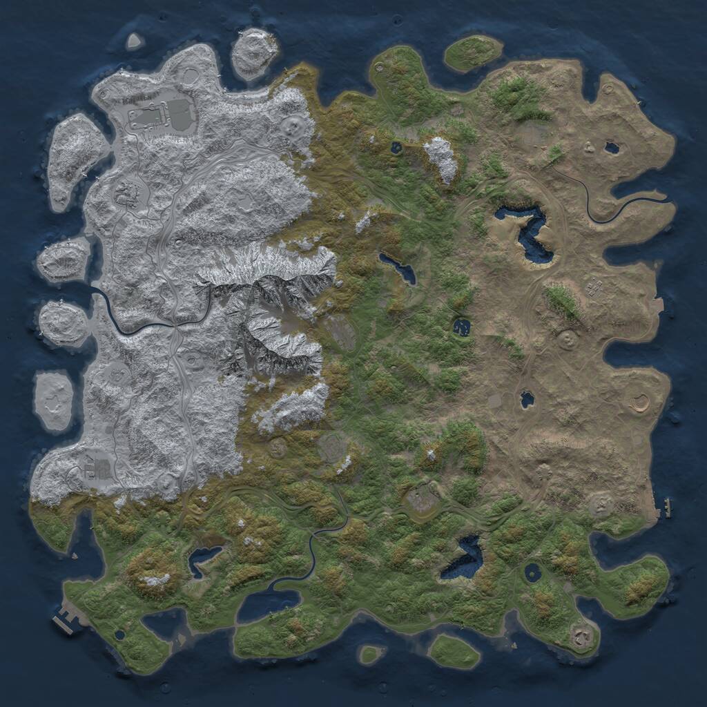 Rust Map: Procedural Map, Size: 6000, Seed: 25024, 17 Monuments