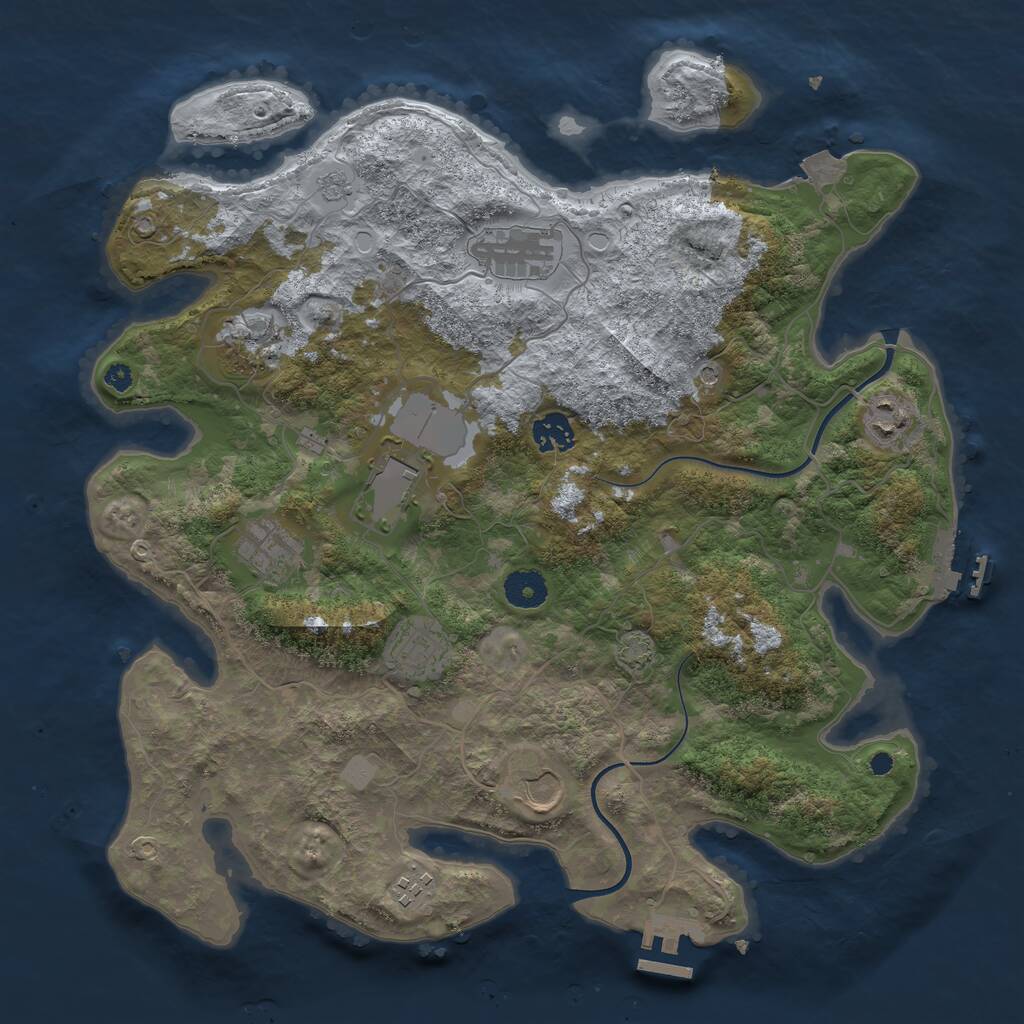 Rust Map: Procedural Map, Size: 3750, Seed: 1759266426, 15 Monuments