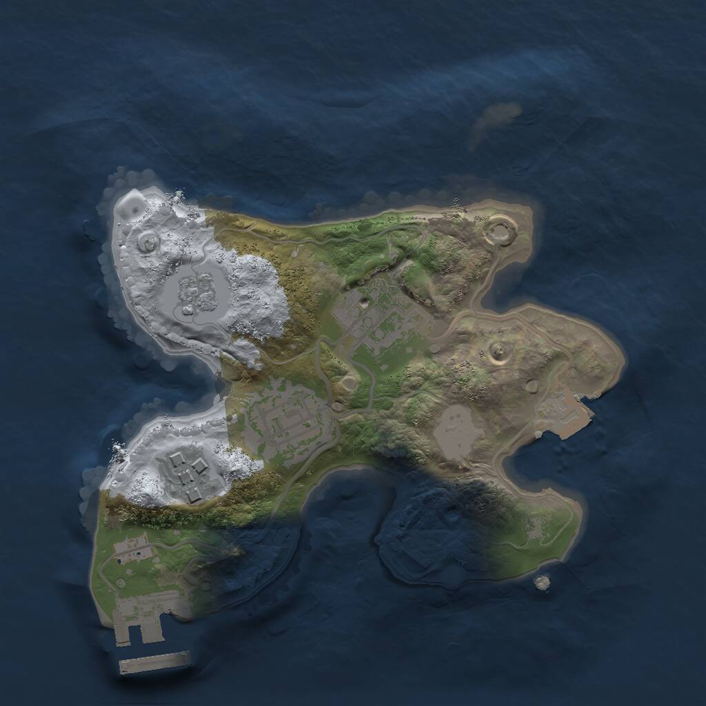 Rust Map: Procedural Map, Size: 2000, Seed: 1192914900, 6 Monuments