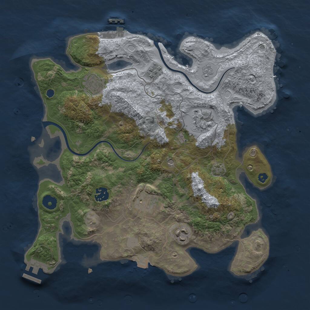 Rust Map: Procedural Map, Size: 3250, Seed: 145698, 12 Monuments