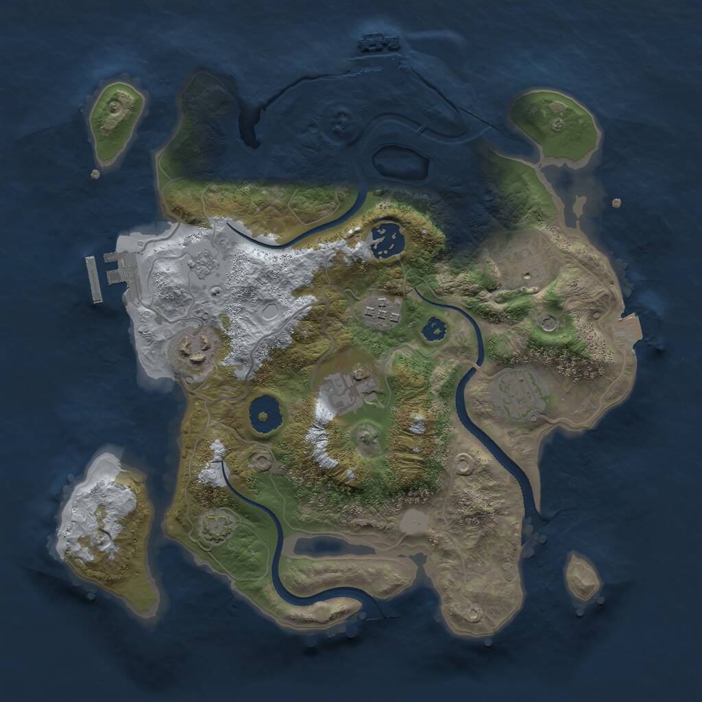Rust Map: Procedural Map, Size: 3000, Seed: 9584312, 12 Monuments