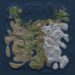 Thumbnail Rust Map: Procedural Map, Size: 4000, Seed: 829066876, 15 Monuments