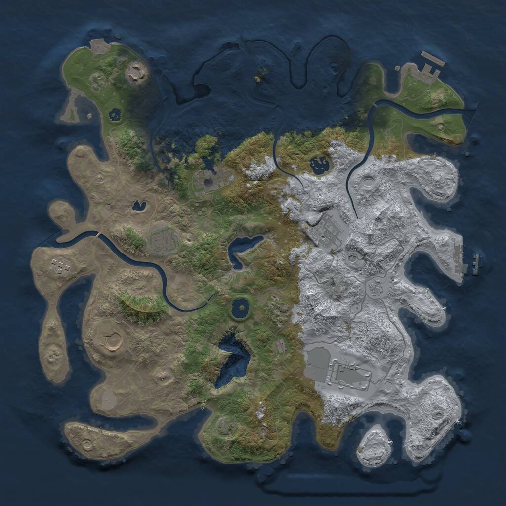 Rust Map: Procedural Map, Size: 4000, Seed: 829066876, 15 Monuments