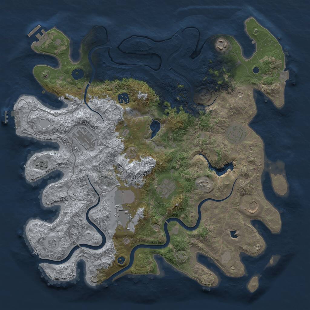 Rust Map: Procedural Map, Size: 4000, Seed: 795755220, 14 Monuments