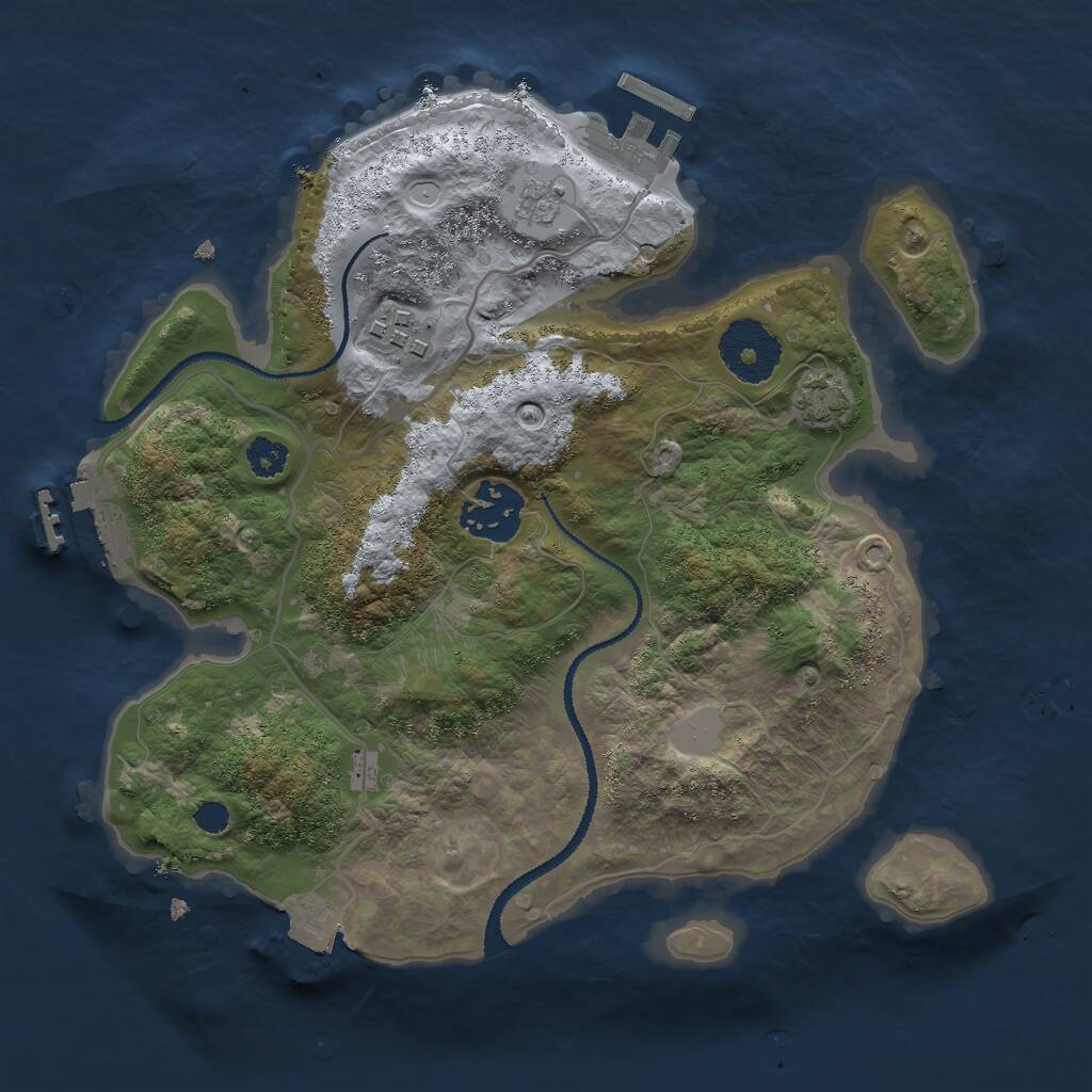 Rust Map: Procedural Map, Size: 2700, Seed: 648242, 7 Monuments