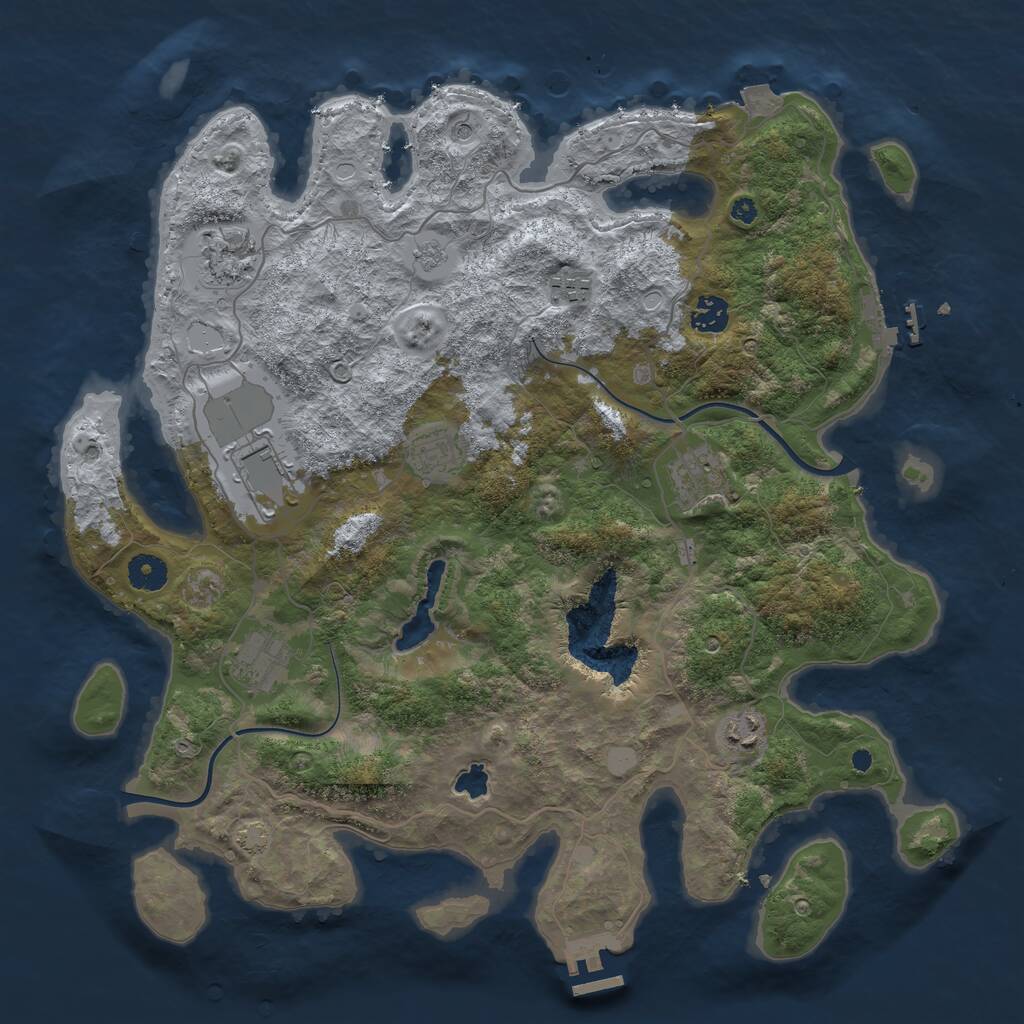 Rust Map: Procedural Map, Size: 4000, Seed: 40392880, 14 Monuments