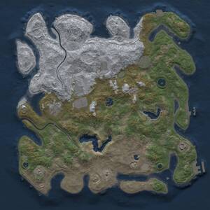 Thumbnail Rust Map: Procedural Map, Size: 4000, Seed: 521891773, 13 Monuments