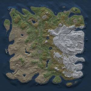 Thumbnail Rust Map: Procedural Map, Size: 4500, Seed: 354564897, 16 Monuments