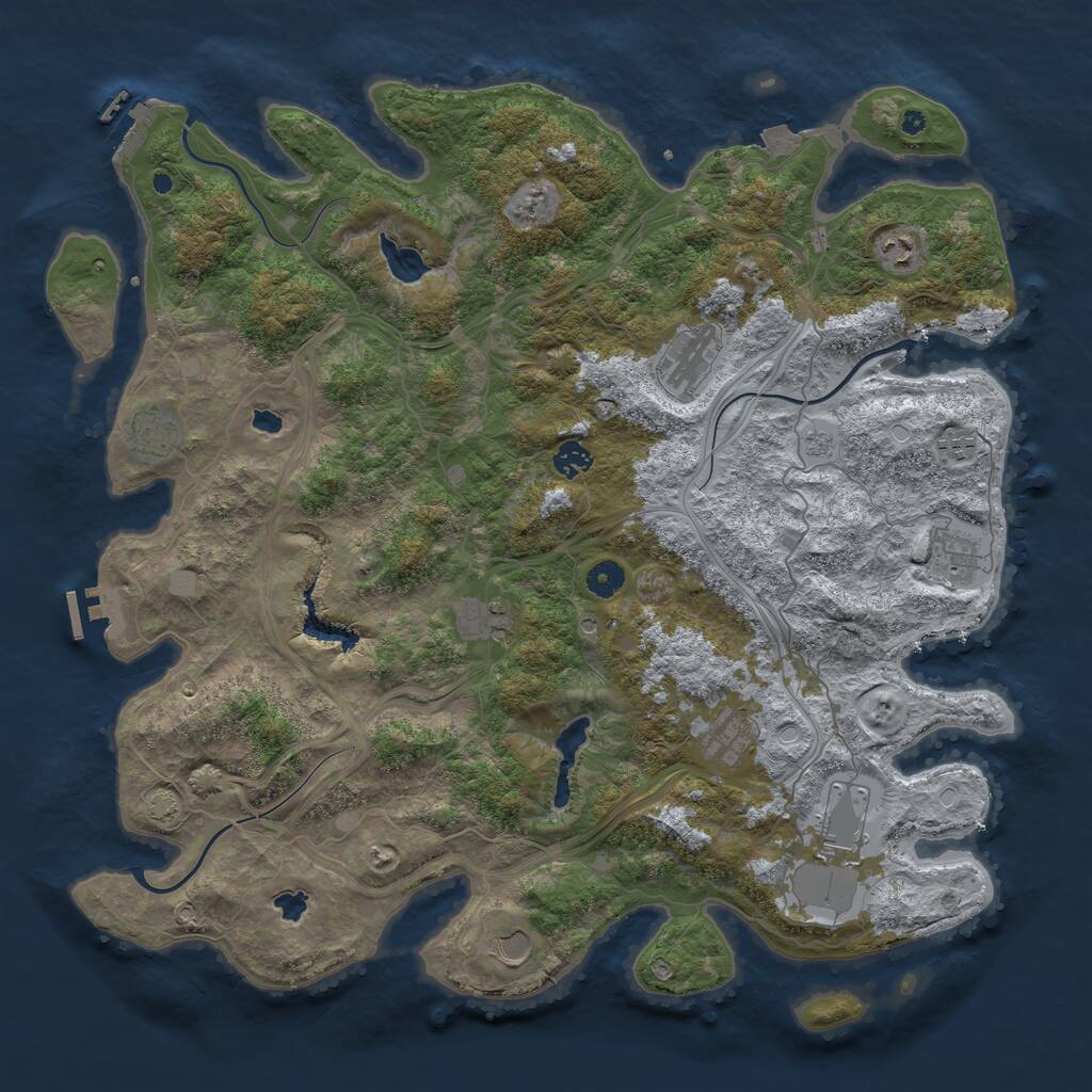 Rust Map: Procedural Map, Size: 4500, Seed: 354564897, 16 Monuments