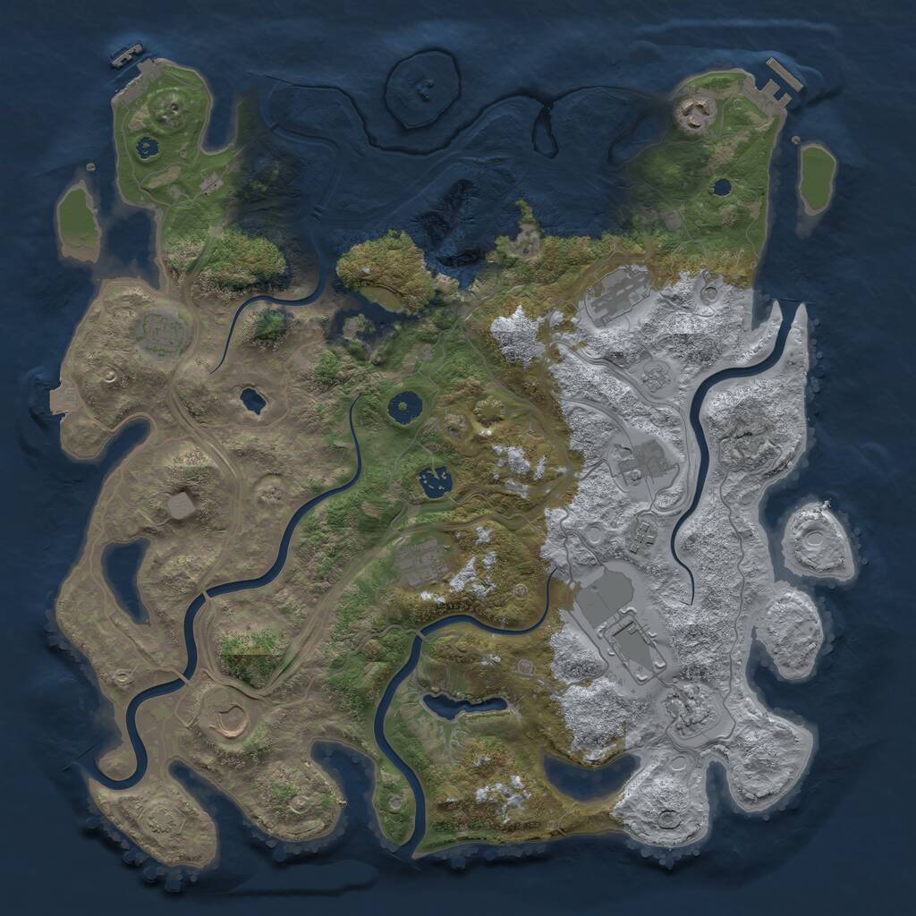 Rust Map: Procedural Map, Size: 4250, Seed: 759180780, 17 Monuments