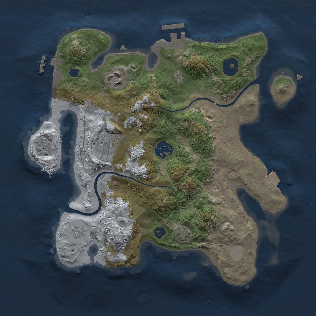 Rust Map: Procedural Map, Size: 2800, Seed: 75268049, 10 Monuments