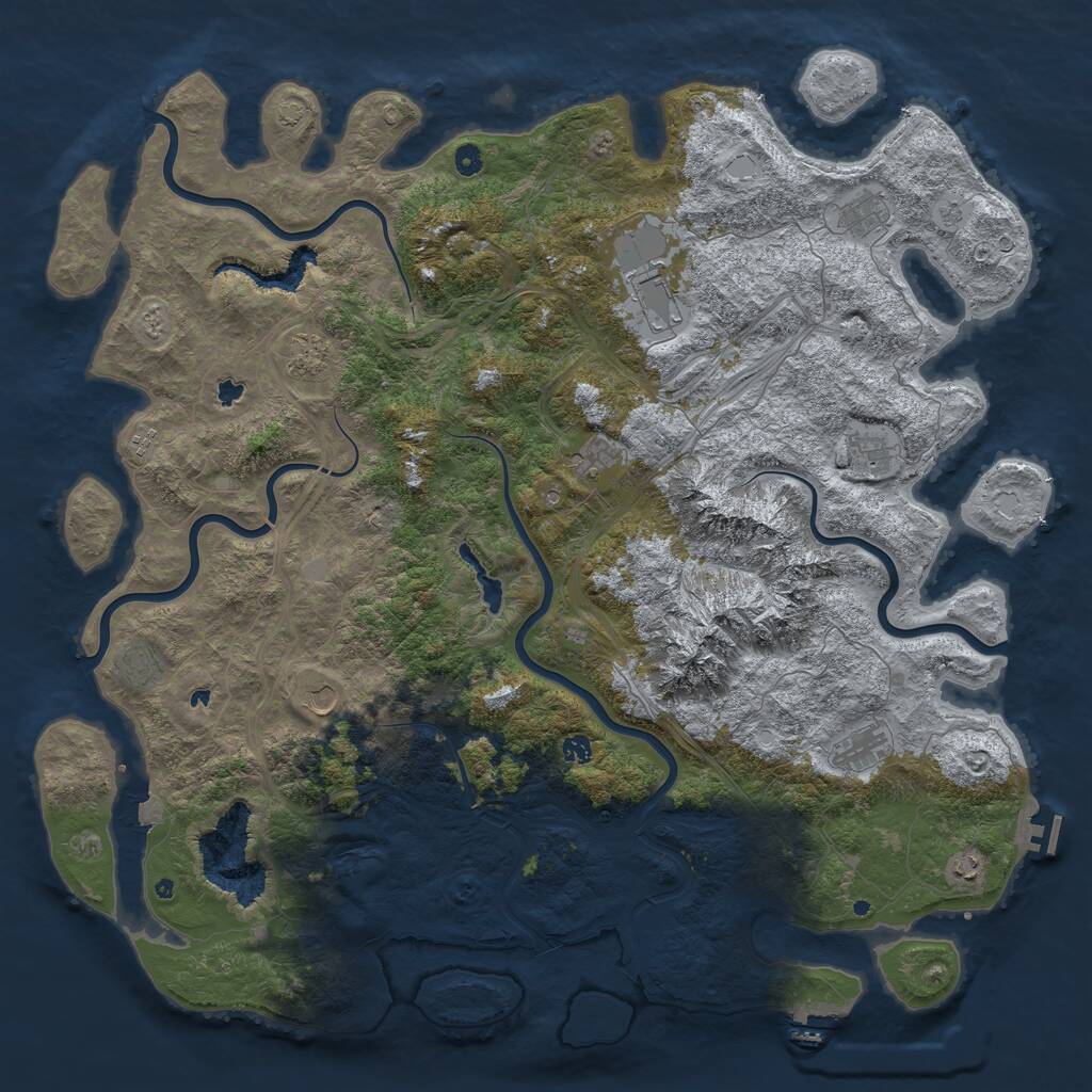 Rust Map: Procedural Map, Size: 5500, Seed: 1122, 17 Monuments