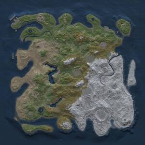 Thumbnail Rust Map: Procedural Map, Size: 4000, Seed: 352204335, 13 Monuments