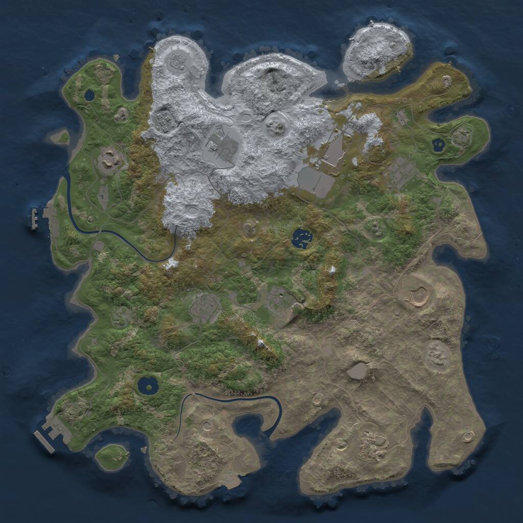 Rust Map: Procedural Map, Size: 3900, Seed: 4355345, 16 Monuments