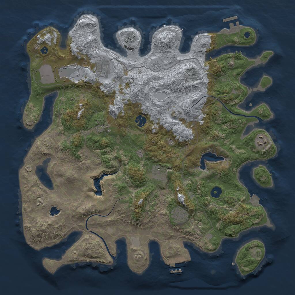 Rust Map: Procedural Map, Size: 4000, Seed: 108154711, 14 Monuments