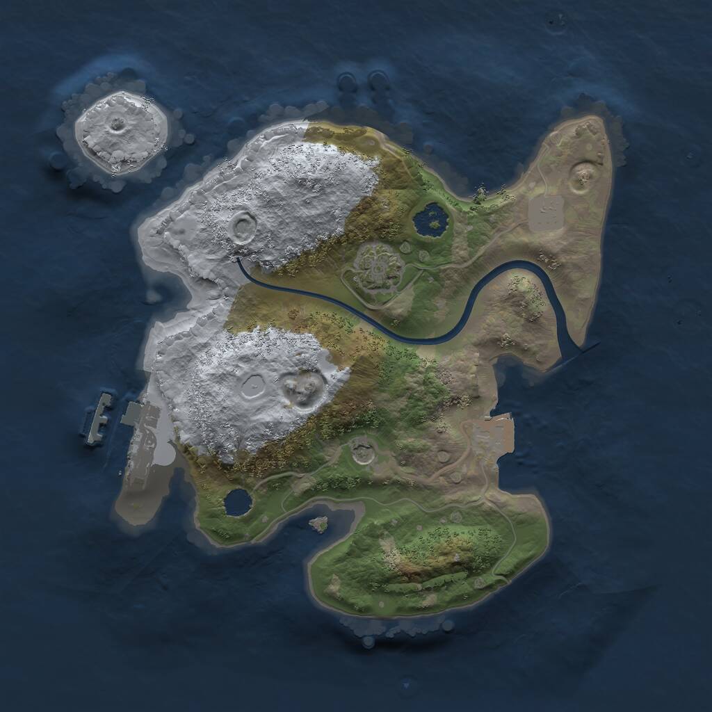 Rust Map: Procedural Map, Size: 2100, Seed: 866166276, 4 Monuments