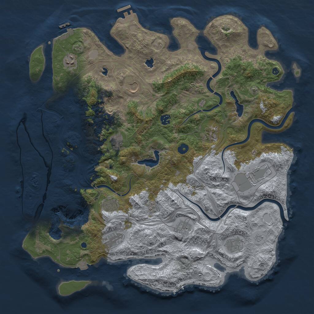Rust Map: Procedural Map, Size: 4500, Seed: 225175415, 17 Monuments