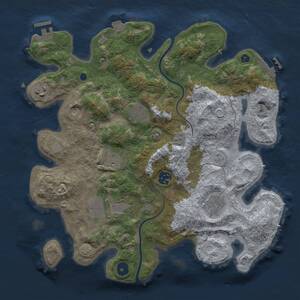 Thumbnail Rust Map: Procedural Map, Size: 3500, Seed: 1230151198, 13 Monuments