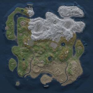 Thumbnail Rust Map: Procedural Map, Size: 3500, Seed: 1444603669, 14 Monuments